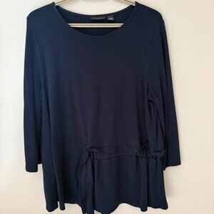 Halogen Navy Tie-Waist Tunic